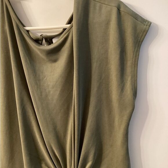 Nordstrom Rack Side Note‎ Modal Blend Midi Dress Army GREEN 2X - Picture 5 of 9